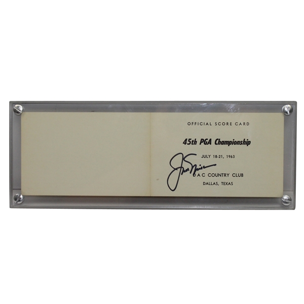Jack Nicklaus Signed 1963 PGA Championship at DAC Country Club Scorecard JSA ALOA