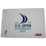 Jordan Spieth Signed 2015 US Open at Chambers Bay Embroidered Flag JSA #Y93039