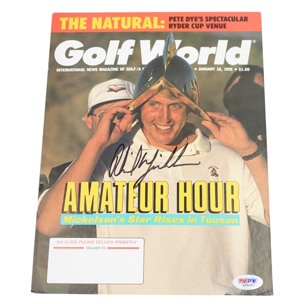 Phil Mickelson (1st PGA Win) Signed 1991 Golf World  Front Cover Page PSA/DNA #X89055