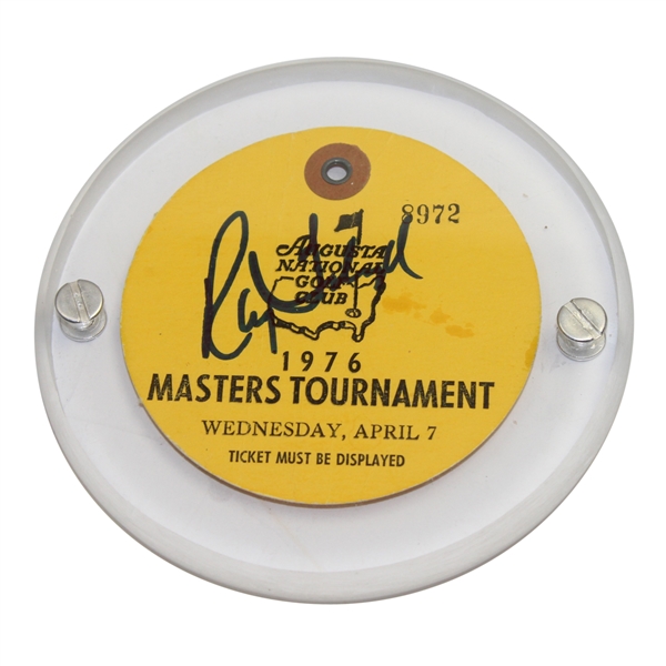 Ray Floyd Signed 1976 Masters Tournament Wednesday Ticket (Par 3)- JSA ALOA