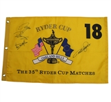 Multi-Signed 2004 Ryder Cup at Oakland Hills Flag JSA ALOA
