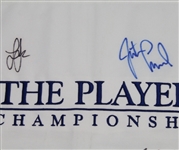 Multi-Signed W/ 7 Champs of The Players Championship Embroidered Flag JSA ALOA