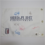 Multi-Signed W/ 7 Champs of The Players Championship Embroidered Flag JSA ALOA