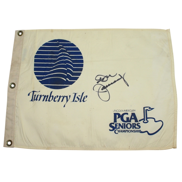 Don January Signed 1979 PGA Seniors Championship at Turnberry Isle-Scarce Flag !