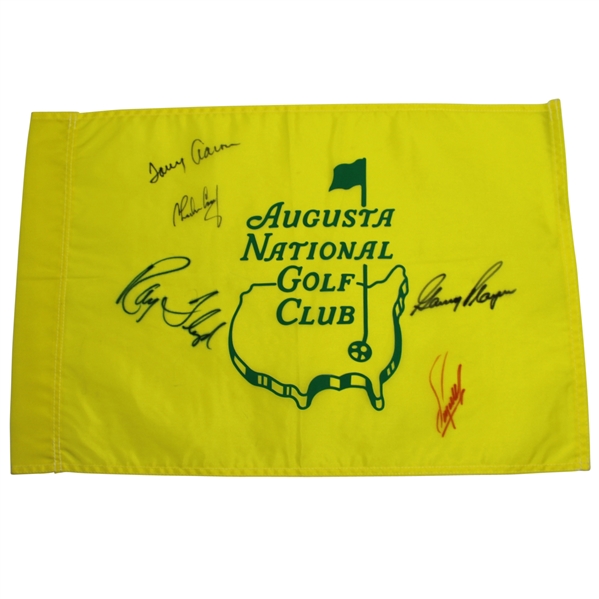 Multi-Signed Augusta National Unofficial Screen Flag JSA ALOA