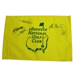 Multi-Signed Augusta National Unofficial Screen Flag Including 5 Champs W/ Seve JSA ALOA