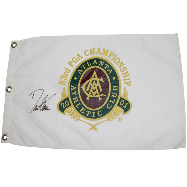 David Toms Signed 2001 PGA Championship at Atlanta Athletic Club Embroidered Flag JSA ALOA