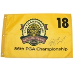 Vijay Singh Signed 2004 PGA Championship at Whistling Straits Flag JSA ALOA