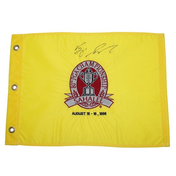 Vijay Singh Signed 1998 PGA Championship at Sahalee Embroidered Flag JSA ALOA