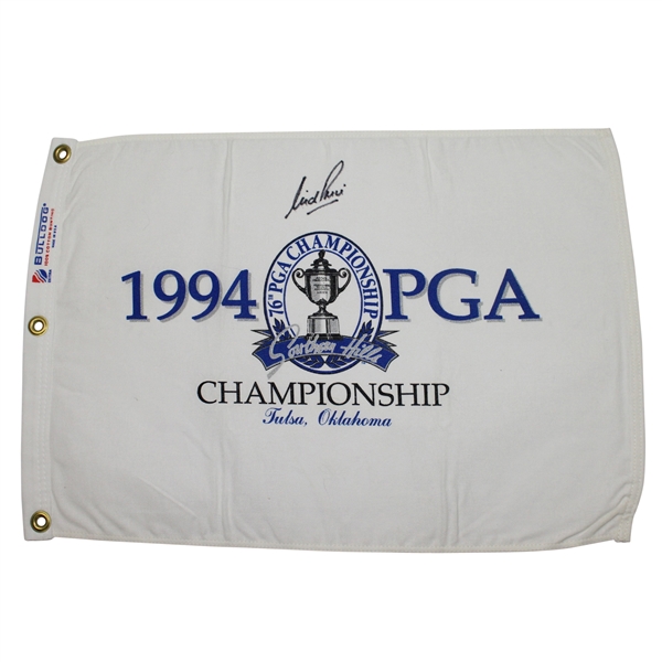 Nick Price Signed 1994 PGA Championship at Southern Hills Cloth Flag JSA ALOA