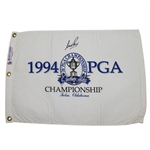 Nick Price Signed 1994 PGA Championship at Southern Hills Cloth Flag JSA ALOA