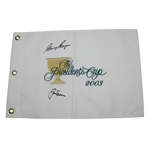 Jack Nicklaus & Gary Player Signed 2003 The Presidents Cup Embroidered Flag PSA/DNA #W08992