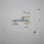 Jack Nicklaus & Gary Player Signed 2003 The President's Cup Embroidered Flag PSA/DNA #W08992