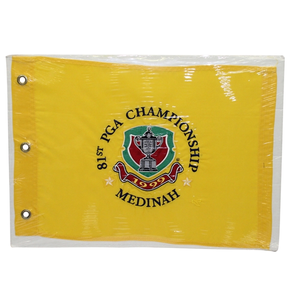 Unopened 1999 PGA Championship at Medinah Embroidered Flag - Tiger Woods - RARE