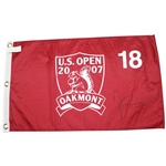 Angel Cabrera Signed 2007 US Open at Oakmont Red Screen Flag JSA ALOA