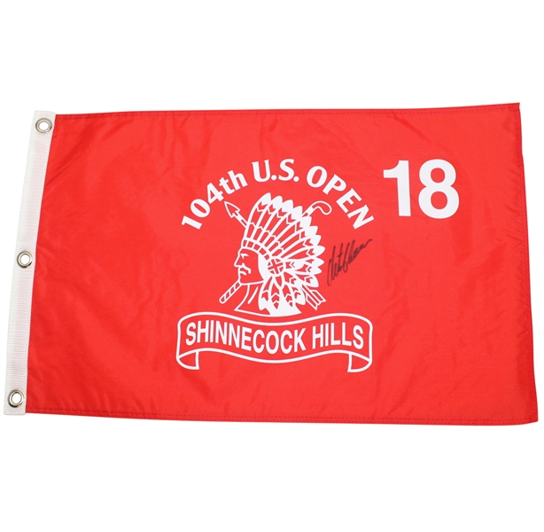 Retief Goosen Signed 2004 US Open Championship at Shinnecock Hills Red/White Flag JSA ALOA