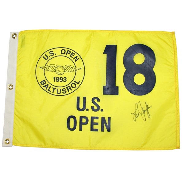 Lee Janzen Signed 1993 US Open Championship at Baltusrol Flag JSA ALOA