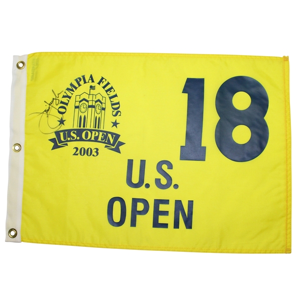 Jim Furyk Signed 2003 US Open Championship at Olympia Fields Flag JSA ALOA