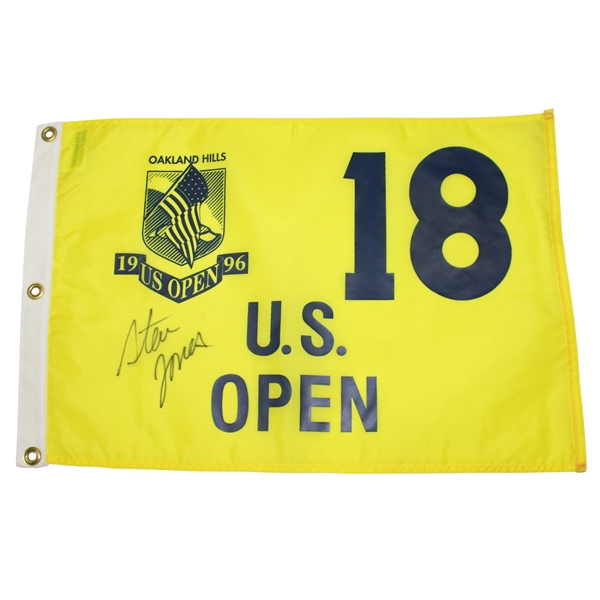 Steve Jones Signed 1996 US Open Championhisp at Oakland Hills Flag JSA ALOA