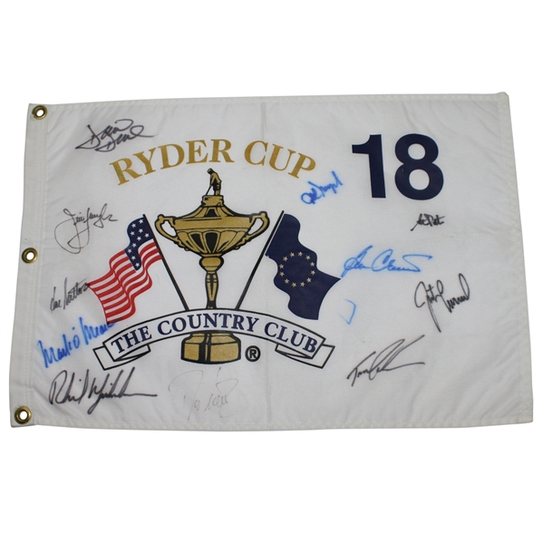Multi-Signed 1999 Ryder Cup at The Country Club Flag JSA ALOA