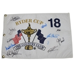 Multi-Signed 1999 Ryder Cup at The Country Club Flag JSA ALOA