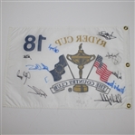 Multi-Signed 1999 Ryder Cup at The Country Club Flag JSA ALOA