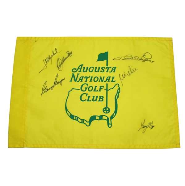 Multi-Signed Augusta National Unofficial Screen Flag JSA ALOA
