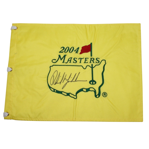 Phil Mickelson Signed 2004 Masters Embroidered Flag JSA ALOA