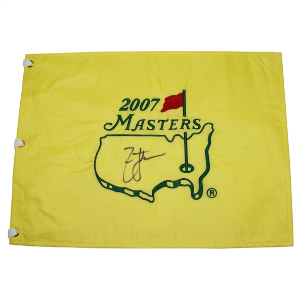 Zach Johnson Signed 2007 Masters Embroidered Flag JSA ALOA
