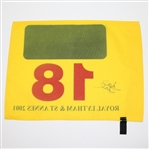 David Duval Signed 2001 Open Championship at Royal Lytham &  St Annes Flag JSA ALOA