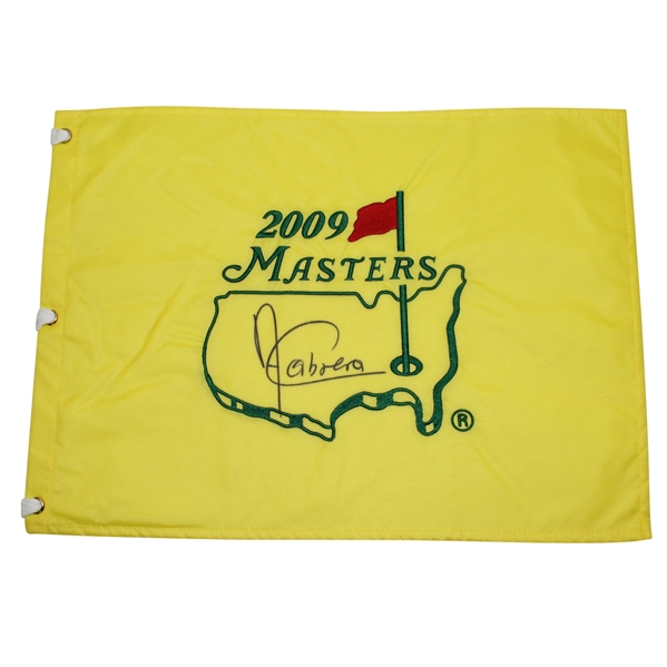 Angel Cabrera Signed 2009 Masters Embroidered Flag JSA ALOA