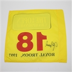 Justin Leonard Signed 1997 Open Championship at Royal Troon Flag JSA ALOA