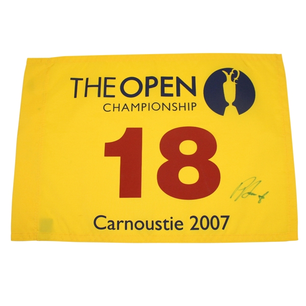 Padraig Harrington Signed 2007 Open Championhisp at Carnoustie Flag JSA ALOA