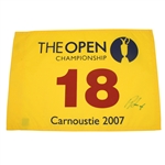 Padraig Harrington Signed 2007 Open Championhisp at Carnoustie Flag JSA ALOA
