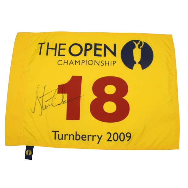 Stewart Cink Signed 2009 Open Championhisp at Turnberry Flag JSA ALOA