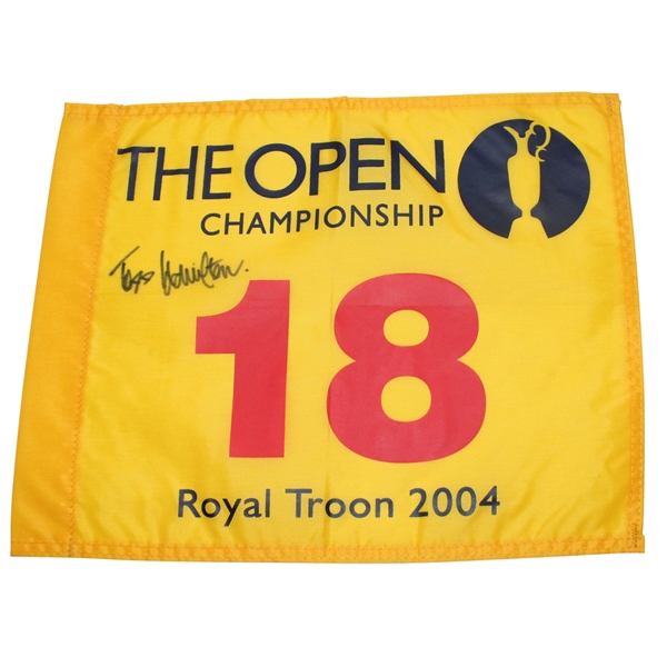 Todd Hamilton Signed 2004 Open Championhisp at Royal Troon Flag JSA ALOA
