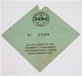 1952 Major Winners Boros & Turnesa  w/Perry Como sign  Brookside CC Ticket JSA ALOA