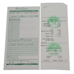 Ben Hogan Signed Shady Oaks C.C. Restaurant Check Receipt PSA/DNA #W08987