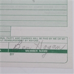 Ben Hogan Signed Shady Oaks C.C. Restaurant Check Receipt PSA/DNA #W08987