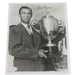 Ben Hogan Signed 8x10 B&W Photo Holding Trophy JSA #A12747