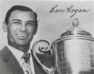 Ben Hogan Signed 8x10 B&W Photo Holding Trophy JSA #A12747