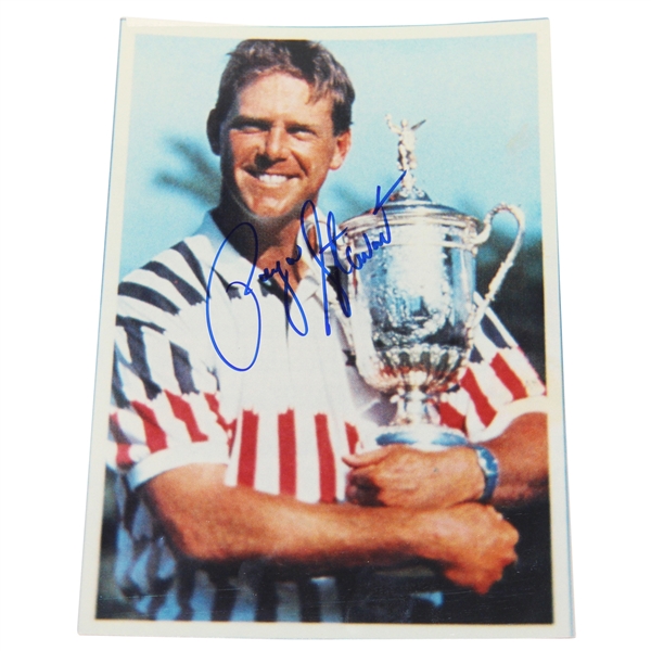 Payne Stewart Signed Photo Holding Trophy JSA ALOA