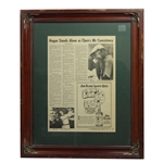 Ben Hogan Signed Newspaper Article Hogan Stands Alone - Framed JSA ALOA