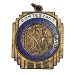 1933 US Open at North Shore CC Contestants Badge - Johnny Goodman Winner