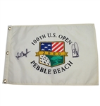 Ernie Els & Fred Couples Signed 2000 US Open at Pebble Beach Flag JSA ALOA