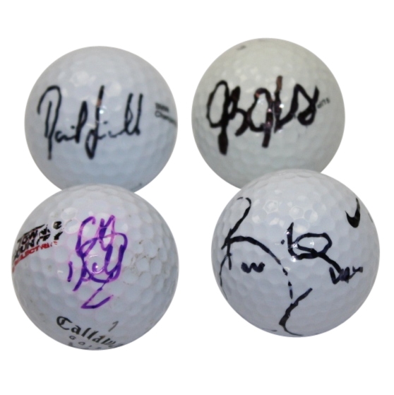 JB Holmes, Branden Grace, Charles Howell III, & David Lingmeth Signed Golf Balls JSA ALOA