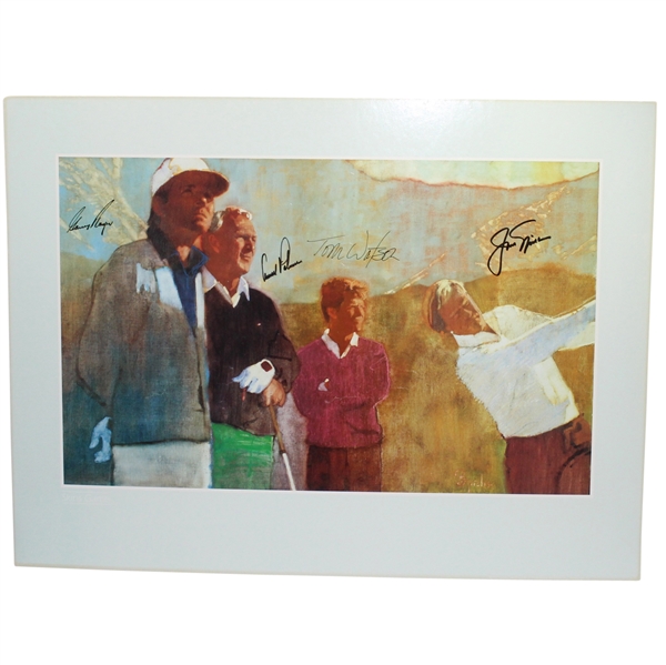 Nicklaus, Palmer, Player, & Watson Signed Skins Game Print JSA ALOA