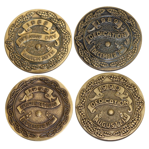Lot of Four TPC Opening Day Dedication Medals - 1988, 1989, 1990, & 1992