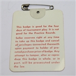 Tom Watson Signed 1981 Masters Badge #6118 JSA ALOA
