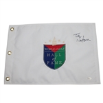 Tom Watson Signed World Golf Hall of Fame Embroidered Flag JSA #Y76690